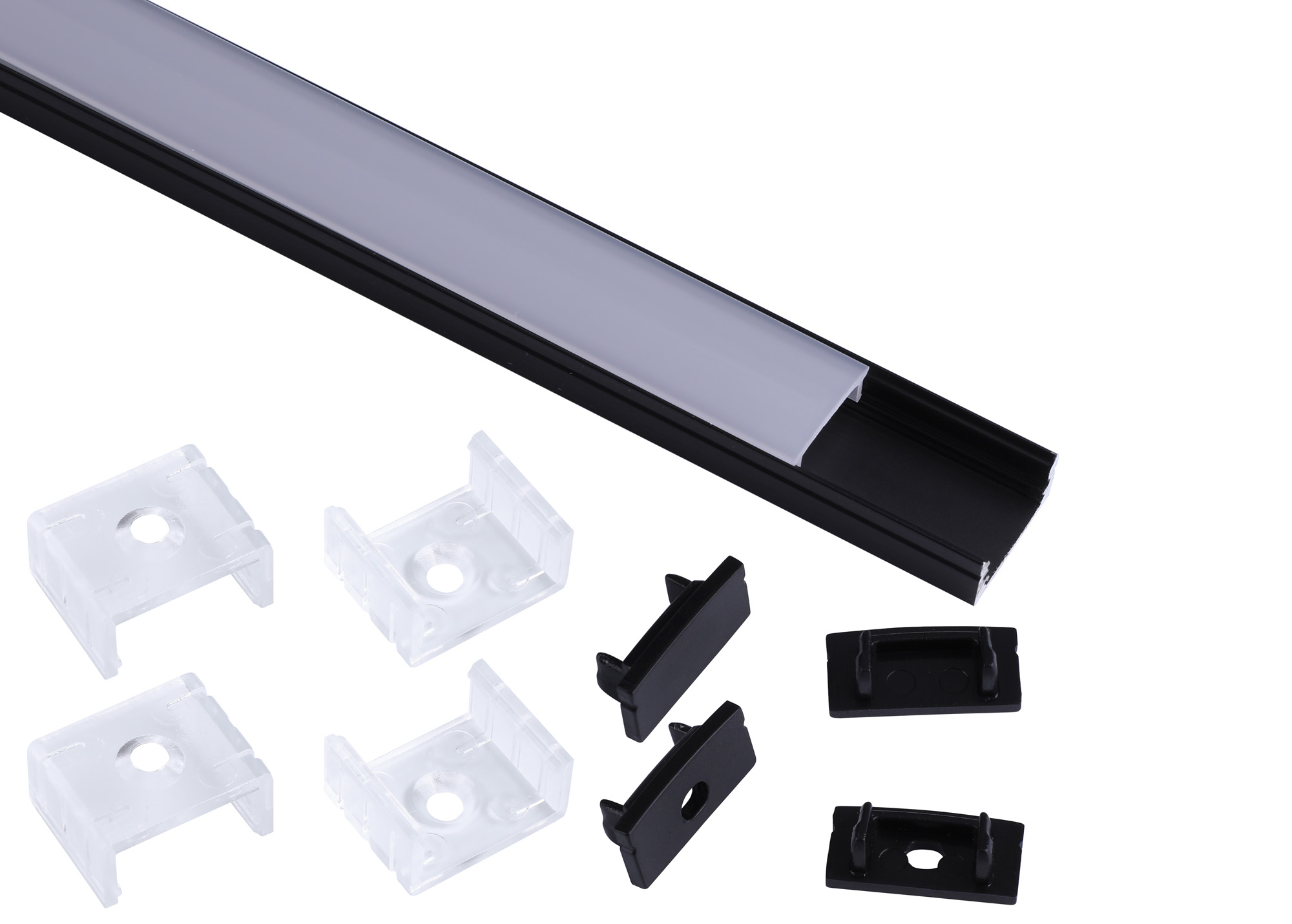 Tiras 2m, 17 x 8.5mm Aluminium Profile With Diffuser And Accessories